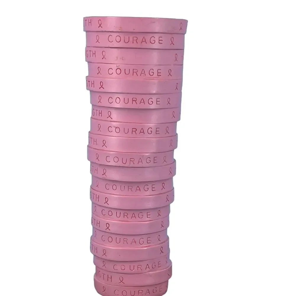 Breast Cancer Awareness Vase Iconic Pink Ribbon Faith Hope Strength Courage